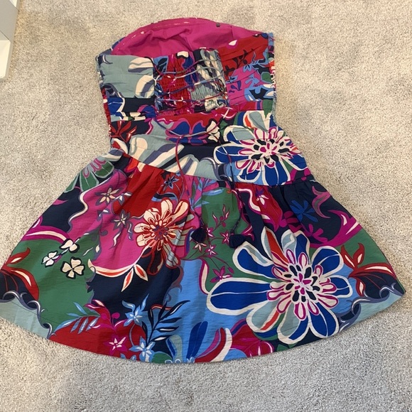 ANTHROPOLOGIE NWT Floral Lace-Up Mini Dress Size 8. - Picture 14 of 15